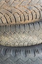 Textures of discarded car tires