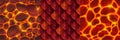 Textures of dragon skin and lava with stones