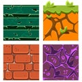 Textures for Platformers Icons Vector Set of Gems