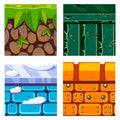 Textures for Platformers Icons Vector Set