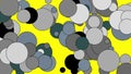 texturized black grey shapes over yellow background