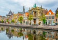 Teylers museum situated next to a channel in the dutch city Haarlem, Netherlands Royalty Free Stock Photo