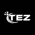 TEZ letter logo design on black background. TEZ creative initials letter logo concept. TEZ letter design