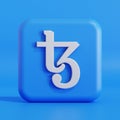 Tezos cryptocurrency symbol logo 3d illustration