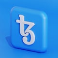 Tezos cryptocurrency symbol logo 3d illustration