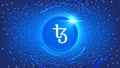 Tezos XTZ coin banner. XTZ coin cryptocurrency concept banner background