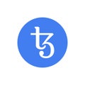 Tezos XTZ coin icon isolated on white background.