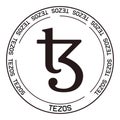 Tezos XTZ cryptocurrency vector symbol. Blockchain currency flat logo