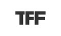 TFF logo design template with strong and modern bold text. Initial based vector logotype featuring simple and minimal typography. Royalty Free Stock Photo