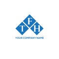 TFH letter logo design on WHITE background. TFH creative initials letter logo concept. TFH letter design Royalty Free Stock Photo