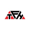 TFH triangle letter logo design with triangle shape. TFH triangle logo design monogram. TFH triangle vector logo template with red Royalty Free Stock Photo