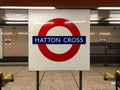London Tube Sign at Hatton Cross Royalty Free Stock Photo