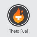 TFUEL - Theta Fuel. The Icon of Money or Market Emblem.