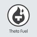 TFUEL - Theta Fuel. The Icon of Money or Market Emblem.