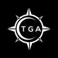 TGA abstract technology logo design on Black background. TGA creative initials letter logo concept