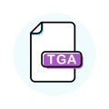 TGA file format, extension color line icon