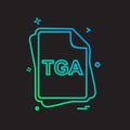 TGA file type icon design vector