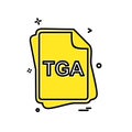 TGA file type icon design vector