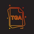 TGA file type icon design vector