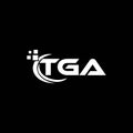 TGA letter logo design on black background. TGA creative initials letter logo concept. TGA letter design