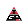 TGA triangle letter logo design with triangle shape. TGA triangle logo design monogram. TGA triangle vector logo template with red