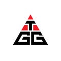 TGG triangle letter logo design with triangle shape. TGG triangle logo design monogram. TGG triangle vector logo template with red Royalty Free Stock Photo