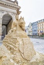 TGM Sand sculpture on Mill Colonnade, Karlovy Vary, Czech republic Royalty Free Stock Photo
