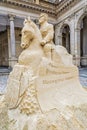 TGM Sand sculpture on Mill Colonnade, Karlovy Vary, Czech republic Royalty Free Stock Photo