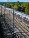 TGV high speed train train traveling on the railway track in Cavaillon in Provence in France Royalty Free Stock Photo