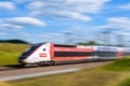 A TGV Lyria high speed train with motion blur Royalty Free Stock Photo