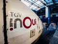 TGV In OUI SNCF fast train in Gare de PAris est