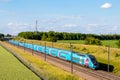 A TGV Ouigo high speed train in the countryside Royalty Free Stock Photo