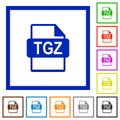 TGZ file format flat framed icons Royalty Free Stock Photo