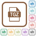 TGZ file format simple icons Royalty Free Stock Photo