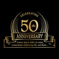 50th anniversary design template. 50 years logo. Fifty years vector and illustration.