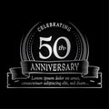 50th anniversary design template. 50 years logo. Fifty years vector and illustration. Royalty Free Stock Photo