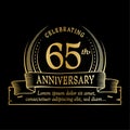 65th anniversary design template. 65 years logo. Sixty-five years and illustration.