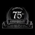 75th anniversary design template. 75 years logo. Seventy-five years vector and illustration. Royalty Free Stock Photo