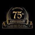75th anniversary design template. 75 years logo. Seventy-five years vector and illustration. Royalty Free Stock Photo