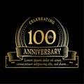 100th anniversary design template. 100 years logo. One hundred years vector and illustration.