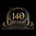 140th anniversary design template. 140 years logo. 140 years vector and illustration.