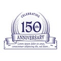 150th anniversary design template. 150 years logo. 150 years vector and illustration. Royalty Free Stock Photo