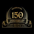 150th anniversary design template. 150 years logo. 150 years vector and illustration. Royalty Free Stock Photo