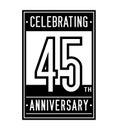 45 years celebrating anniversary design template. 45th logo. Vector and illustration.