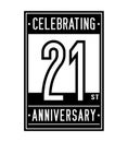 21 years celebrating anniversary design template. 21st logo. Vector and illustration. Royalty Free Stock Photo