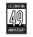49 years celebrating anniversary design template. 49th logo. Vector and illustration. Royalty Free Stock Photo
