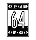 64 years celebrating anniversary design template. 64th logo. Vector and illustration.