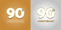 90th Anniversary Background - 90 years Celebration gold and Silver.