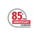 85th anniversary celebration badge logo design. Eighty five years banner poster.