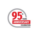 95th anniversary celebration badge logo design. Ninety five years banner poster.